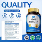 HUJ Eye Health - Eye Supplement for Adults with Pycnogenol®(French Maritime Pine Bark Extract)，Bilberry Extract，Lutein - Supports Vision, Eye Function, and Blue Light Protection* - 30 Capsules