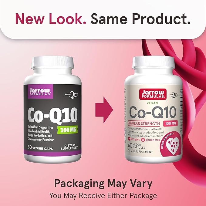 Jarrow Formulas Co-Q10 100 mg - 60 Veggie Caps - Antioxidant Support for Mitochondrial Health, Energy Production & Cardiovascular Function - Up to 60 Servings