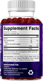 Vitamatic Melatonin 10 mg Vegetarian Gummies – Non-Habit Forming – 60 Gummies per Bottle – 4-Pack (Total 120 Vegan Gummies)
