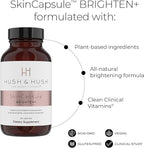 Hush & Hush Vitamin C Supplement for Skin Brightening – Clinically Proven, Antioxidant-Rich Formula to Reduce Dark Spots, Discoloration & Blue Light Damage – Vegan, Non-GMO, Gluten-Free – 60 Capsules