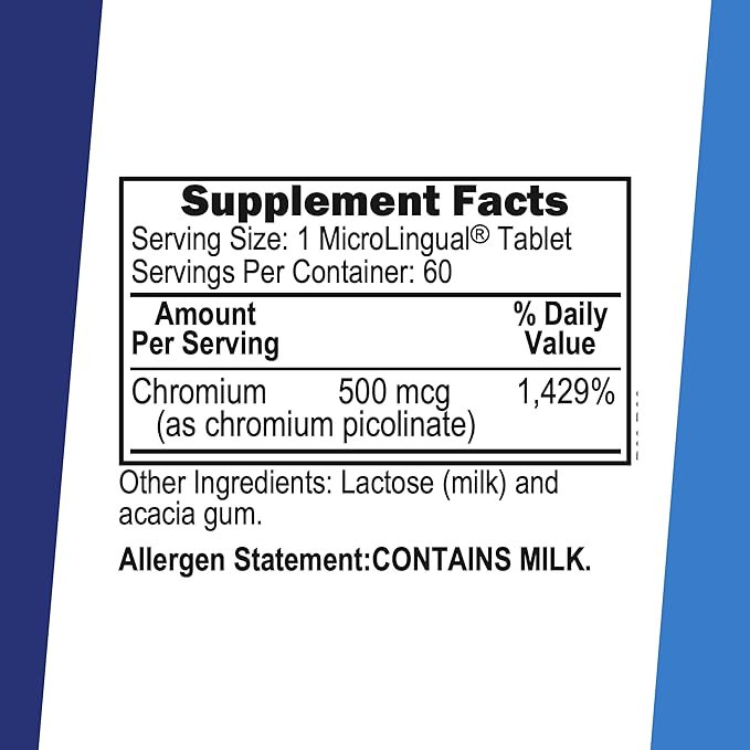 Superior Source Chromium Picolinate - Supplement Formula Supports Healthy Sugar Metabolism - 500 mcg, 50 Instant Dissolve Tablets