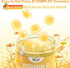 Vitamin B Complex Gummies for Adult Kid-Pineapple Flavor-Chewable Supplement with 8 Essential B Vitamins (B1, B2, B3, B5, B6, B7, B9, B12) Non GMO,Vegan 60 Count