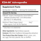 DailyNutra KSM-66 Ashwagandha 600mg Organic Root Extract - High Potency Supplement with 5% Withanolides | Relieves Tiredness, Supports Relaxation, Focus, Energy, & Muscle Growth (60 Capsules)