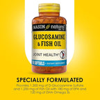 MASON NATURAL Glucosamine & Fish Oil Supplement with DHA & Omega 3 for Joint & Muscle Support, 1 Month Supply Softgel Pills