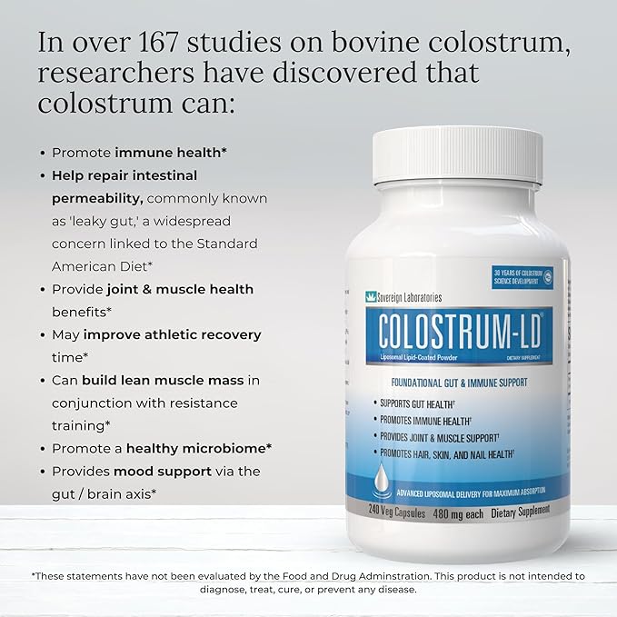 Colostrum-LD Capsules Colostrum with Liposomal Delivery - High Absorption - 240 Capsules