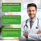 Moringa Leaf Extract Liquid Drops - Liquid Moringa Supplement 1000 mg with Turmeric, Quercetin, Elderberry, Sea Moss, Vitamin C & Zinc, for Energy Immune Antioxidant Digestive Support, 2 Fl Oz