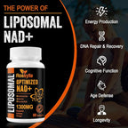 1300 MG Liposomal NAD+ Supplement | Highest Absorption | Purest NAD Supplemet to Boost NAD+ Effetively | Boosting NAD+ Supplement for Aging Defese, Cellular Energy, Longevity | 120 Count