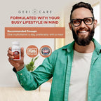 GeriCare One-Daily Multi-Vitamin Tablet, 100 Count Adult Multivitamin Supplement | Easy-to-Take Dietary Supplement with Vitamins A, C, D3, B, Calcium| Vitamin & Mineral Complex (2 Pack)