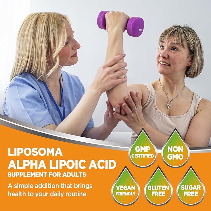 Liposomal Liquid Alpha Lipoic Acid drops, 600 MG R-Alpha Lipoic Acid Supplement with Biotin & Multivitamins, ALA for Antioxidant, Brain Health and Nerve Support, Pineapple Flavor, Sugar Free, 2 FL OZ