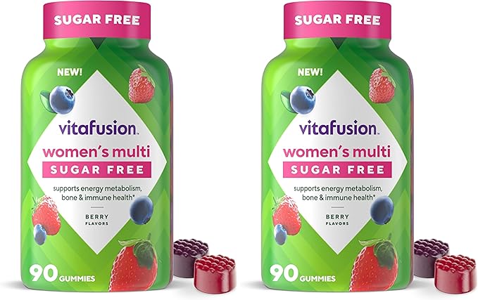 Vitafusion Women’s Sugar Free Daily Multivitamin Supplement,Keto Diet Friendly Adult Gummy Vitamin for Energy,Bone & Immune Support*,(Pack of 180)