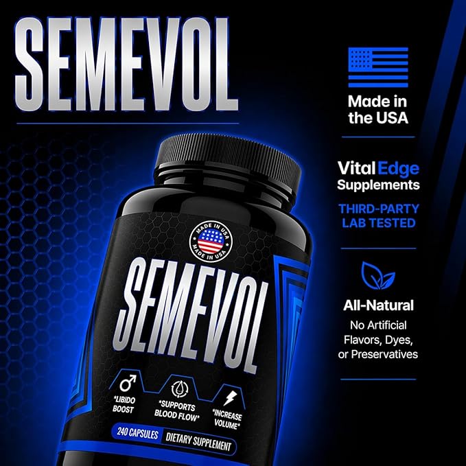 Semen Volume Booster Dietary Supplement for Men’s Fertility Health Support | Premium Dosing for Maximum Load and Quality Results | Made in the USA | 150 Capsules (1 Month Supply)