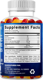 Vitamatic Probiotic Sugar Free Gummies for Men and Women – 5 Billion CFUs Digestive, Immune & Gut Health Support – Gluten Free