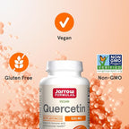 Jarrow Formulas Quercetin 500mg Capsules - 30 Veggie Caps - Supports Antioxidant Status, Cardiovascular Health & Immune Health - 30 Servings