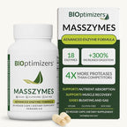 BIOptimizers MassZymes - Complete Digestive Enzymes Supplement for Gut Health - Bloating Relief for Men and Women - Lipase Amylase Bromelain Digestive Enzymes (30 Capsules)