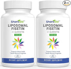 Liposomal Fisetin with Quercetin Supplements 1200 mg per Serving,High Absorption Polyphenols Antioxidants for Women,Men,Non-GMO,Gluten-Free,2 Bottle-120 Softgels