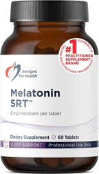 Designs for Health Time Release Melatonin SRT - Melatonin Supplement for Sleep - Sleep Supplement for Adults, 6mg Per Tablet - Vegan + Non-GMO (60 Tablets)