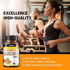 Turmeric Curcumin Supplement with Black Pepper & Bioactive Botanicals, Turmeric,Ginger,Berberine,Ceylon Cinnamon, – Premium Supplement for Daily Wellness Support 60 Capsules 2 Pack
