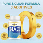 NAC Supplement N-Acetyl Cysteine | High Dose NAC 1000mg for Liver Focused | N-Acetyl-L-Cysteine with Milk Thistle & Glutathione | NAC Capsules 180-Count Vegan