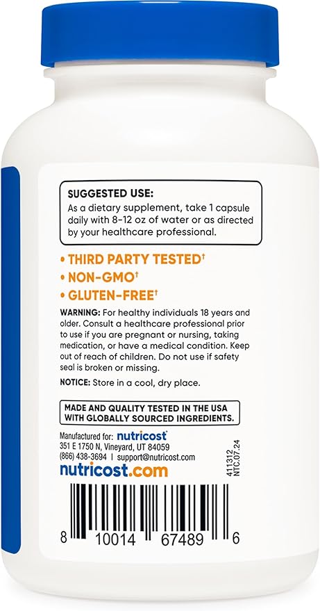 Nutricost Kelp Capsules, 325mcg of Iodine, 120 Capsules, Vegetarian, Non-GMO & Gluten Free