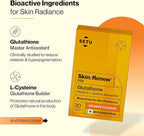 SETU Glutathione Effervescent Tablets with 500mg L-Glutathione & Vitamin C | Sugar-Free Antioxidant Supplement | Orange Flavor (Pack of 4) | 60 Tablets