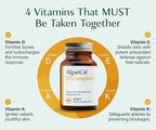 ALGAECAL 4-in-1 Vitamin D3 K2 Complete - ADK Vitamin Supplement, Enhanced Immune Support & Bone Health with D3 K2, A, & E - Whole Body Wellness & Bone Strength, 60 Easy-Swallow Softgels
