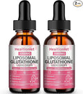 2 Pack 3000mg Liposomal Glutathione Liquid Drops with Vitamin C, 98% Absorption, Glutathione Liposomal Supplement, Powerful Antioxidant Complex for Immune System, Liver, 4 Fl Oz per Bottle