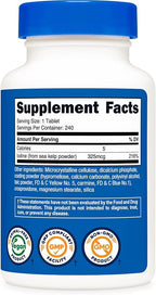 Nutricost Iodine (Natural Iodine from Sea Kelp) 325mcg, 240 Tablets - Non-GMO, Gluten Free
