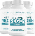 PUREHEALTH RESEARCH Nerve Regen Formula - Nerve Support Supplement for Feet & Hands - with Alpha Lipoic Acid ALA, Benfotiamine, Acetyl L-Carnitine, Vitamin B2, B6, B12, D3 & More - 3 Bottles