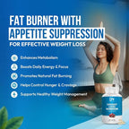 Weight Loss Pills for Women – Fat Burner & Appetite Suppressant – Metabolism Booster with Chromium, Green Tea & Guarana – 30 Capsules – Caffeine Anhydrous for Energy Support