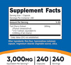 Nutricost Tart Cherry Extract 240 Vegetarian Capsules for 240 Servings per Bottle - Gluten Free, Non-GMO