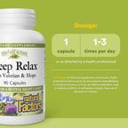 Herbal Factors Sleep Relax Formula by Natural Factors, Natural Sleep Aid with Valerian Root, Passion Flower and Skullcap, Non-GMO, 90 capsules (90 servings)