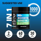 DEDICAD NAD.+ Supplement - Combined to Resveratrol, Quercetin, Berberine, Fisetin, TMG and Grape Seed - 60 Capsules