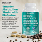 32-in-1 Liver Support with Milk Thistle Supplement – Liver Detox with Silymarin, Artichoke Extract & Beetroot Powder – Comprehensive Wellness Formula for Liver Cleanse – 1426mg (180 count) (Pack of 2)
