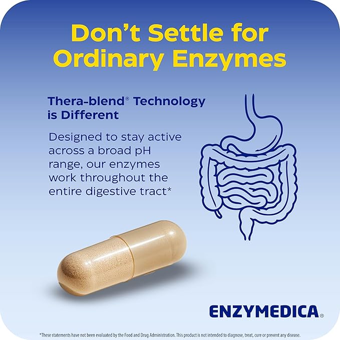 Enzymedica Digest Gold + ATPro, Maximum Strength Enzyme Formula, Fast-Acting, Helps Digest Large Meals, Prevents Bloating and Gas, 120 Capsules