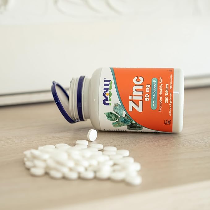 NOW Foods Supplements, Zinc (Zinc Gluconate) 50 mg, Supports Enzyme Functions*, Immune Support*, 100 Tablets