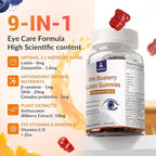 2 Packs Lutein and Zeaxanthin Gummies Supplements Support Eye Health, 9 in 1 with 8mg Lutein & 1.6mg Zeaxanthin, Eye Support | Non-GMO, Vegan | Sweet Orange Flavor | 120 Gummies