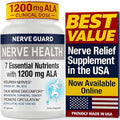 Nerve Health with 1200 mg Alpha Lipoic Acid – 7 Essential Nutrients to Support Feet Hands Toes – 1200mg ALA, Vitamins B12 B6 & B1, Magnesium, Turmeric – 30 Capsules