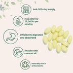 Maximum Strength Vitamin A 25000 IU | 500 Softgels with Coconut Oil for Better Absorption | Essential Vitamins | Non-GMO, Easy to Swallow