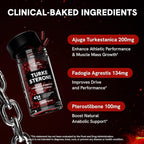 Organic Turkesterone Supplement for Men - Muscle Recovery & Growth with Organic Fadogia Agrestis, Pterostilbene, Ajuga Turkestanica | Complexed Turkesterone Powder | 480 Servings - 4 Packs