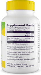 Healthy Origins® Green Tea Extract 400 mg, 95% EGCG, High-Potency Antioxidant & Immune Support, 120 Veggie Capsules