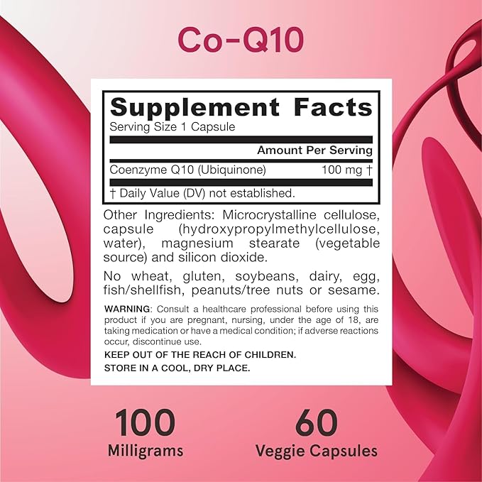 Jarrow Formulas Co-Q10 100 mg - 60 Veggie Caps - Antioxidant Support for Mitochondrial Health, Energy Production & Cardiovascular Function - Up to 60 Servings