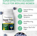 Fewer Trips Formula Bladder Support Supplement for Women and Men. Cranberry Extract and D-mannose Pills, Reduce Frequency, Support Urinary Tract Health - 90 Capsules