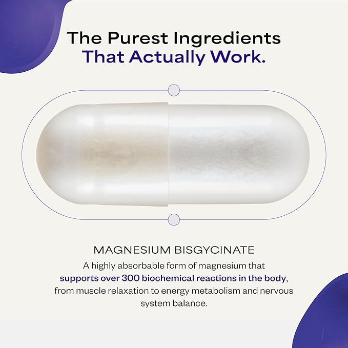 Magnesium 101 by Dave Asprey | Daily Support for Sleep, Metabolism, Relaxation, & Heart Health | 300 mg Chelated Magnesium Bisglycinate | High Absorption Magnesium | 30 Day Supply
