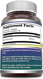 Amazing Formulas Alpha Lipoic Acid 300 Mg Capsules Supplement | Non-GMO | Gluten Free | Made in USA (120)