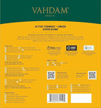 VAHDAM Organic Turmeric Ginger Herbal Tea Bags (100 Pyramid Tea Bags) Caffeine Free, Non GMO | 100% Pure Herbal Blend - Savory & Spicy, Plant-Based Teabags | Resealable Ziplock Pouch