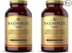Solgar B-Complex 100",250 Vegetable Capsules - Nervous System Support - Supports Energy Metabolism - Non-GMO,Vegan,Gluten Free,Dairy Free,Kosher - 250 Servings,(Pack of 2)