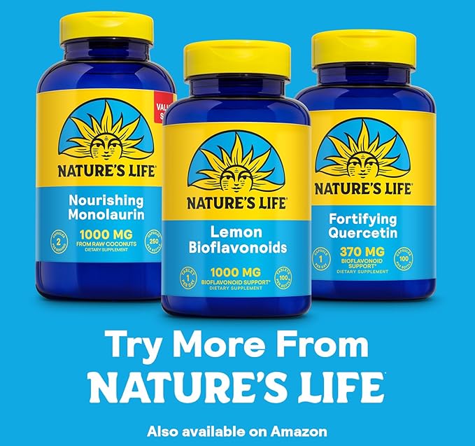 Nature's Life Lemon Bioflavonoids 1000mg - Citrus Bioflavonoids Supplement with Hesperidin and Rutin - Antioxidant and Cellular Support, Vitamin C Absorption - 60 Day Guarantee, 100 Serv, 100 Tablets