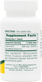NaturesPlus Vitamin B12 500 mcg - 90 Tablets - Energy & Immune Health Support - Gluten Free, Vegetarian - 90 Servings