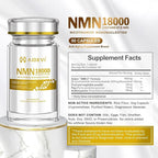NMN 18000 480mg - 99% Pure Nicotinamide Mononucleotide Supplement with Resveratrol, Nobel Laureate Developed, Third-Party Tested, Increased NAD+ Levels, Healthy Aging, 60-Day Supply 1pcs
