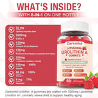 Liposomal 3000mg Urolithin A Gummies Complex CoQ10, Resveratrol, L-Carnitine, Quercetin, Astaxanthin | 7-in-1 Mitochondrial Support Supplement for Cellular Support, Vitality & Wellness Aging